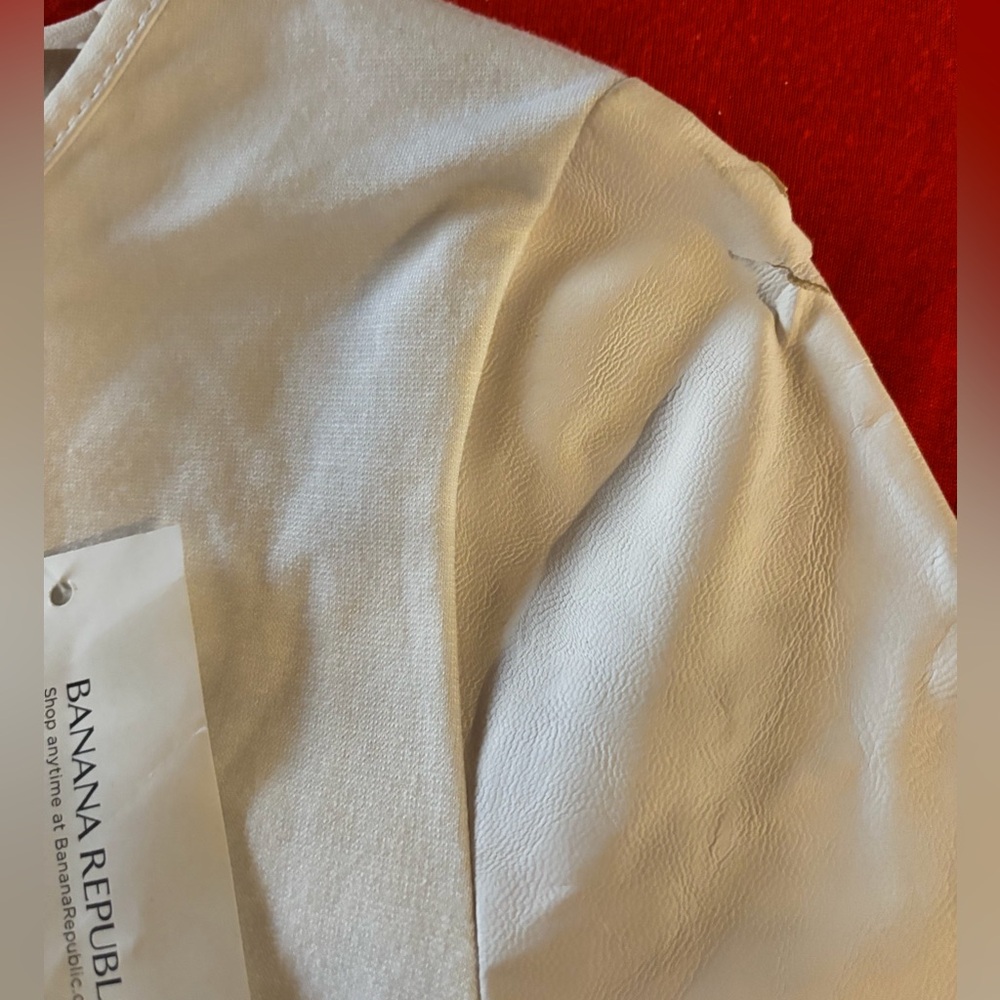 NWT BR Leather Sleeve Dress - Picture 11 of 11